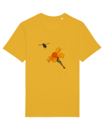 Floare si o albinuta Tricou mânecă scurtă Unisex Rocker