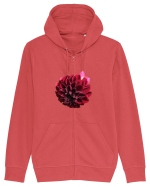 Floare rosu inchis Hanorac cu fermoar Unisex Connector