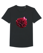 Floare rosu inchis Tricou mânecă scurtă guler larg Bărbat Skater