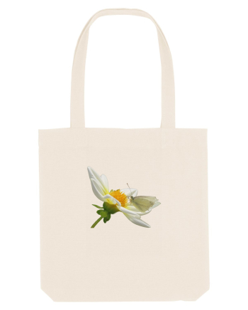 Floare si fluture alb Natural