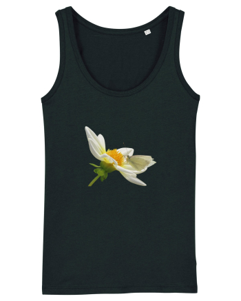 Floare si fluture alb Black