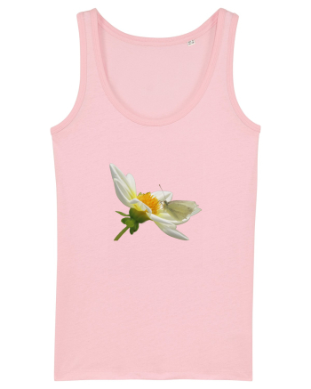Floare si fluture alb Cotton Pink