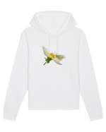 Floare si fluture alb Hanorac Unisex Drummer