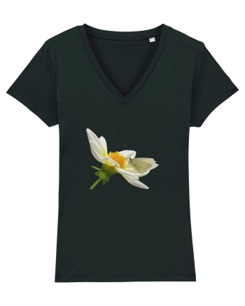 Floare si fluture alb Black