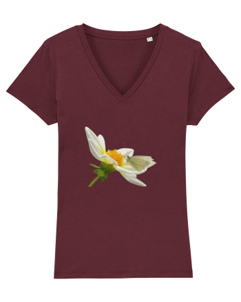 Floare si fluture alb Burgundy