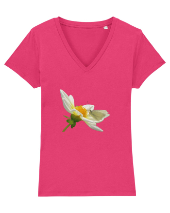 Floare si fluture alb Raspberry