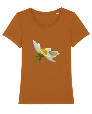 Floare si fluture alb Roasted Orange
