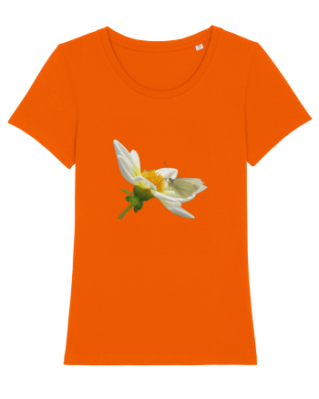 Floare si fluture alb Bright Orange