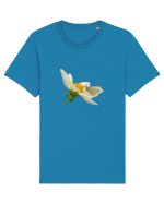 Floare si fluture alb Tricou mânecă scurtă Unisex Rocker