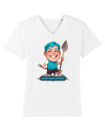 Întorc banii cu lopata Tricou mânecă scurtă guler V Bărbat Presenter