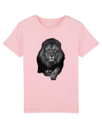 Leu alb negru Tricou mânecă scurtă  Copii Mini Creator