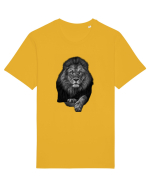 Leu alb negru Tricou mânecă scurtă Unisex Rocker