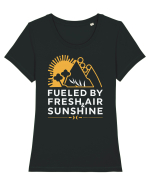 Fueled By Fresh Air And Sunshine (mountain) Tricou mânecă scurtă guler larg fitted Damă Expresser