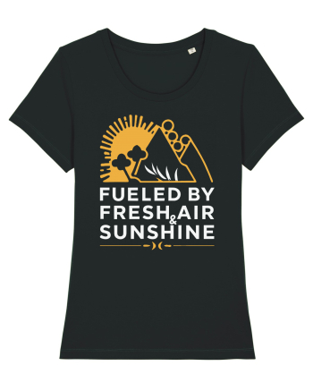 Fueled By Fresh Air And Sunshine (mountain) Black