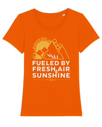 Fueled By Fresh Air And Sunshine (mountain) Bright Orange