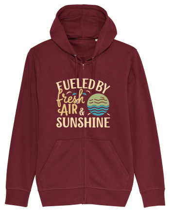 Fueled By Fresh Air And Sunshine (wave) Burgundy
