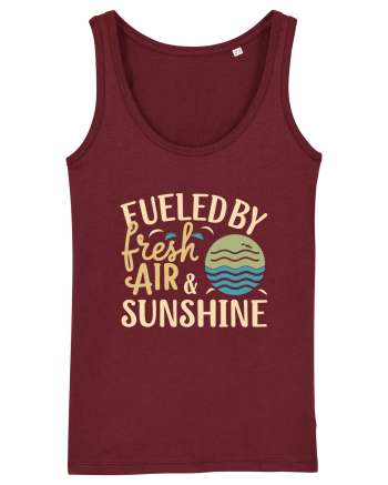 Fueled By Fresh Air And Sunshine (wave) Burgundy
