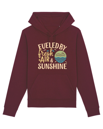 Fueled By Fresh Air And Sunshine (wave) Burgundy