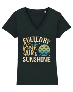 Fueled By Fresh Air And Sunshine (wave) Tricou mânecă scurtă guler V Damă Evoker