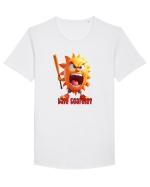 Bate soarele? Tricou mânecă scurtă guler larg Bărbat Skater