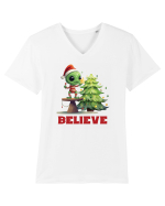 cu extraterestrii de Craciun - Believe Tricou mânecă scurtă guler V Bărbat Presenter