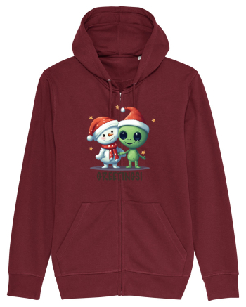 cu extraterestrii de Craciun - Greetings from Outer Christmas Burgundy