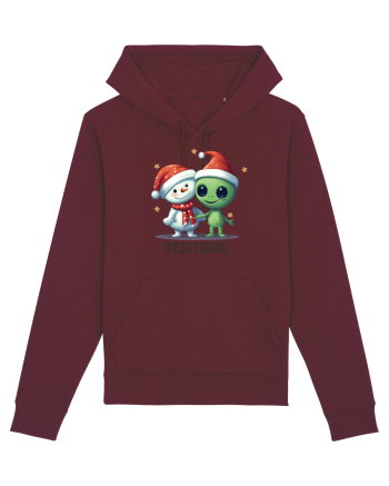 cu extraterestrii de Craciun - Greetings from Outer Christmas Burgundy
