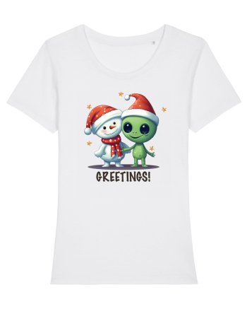 cu extraterestrii de Craciun - Greetings from Outer Christmas White