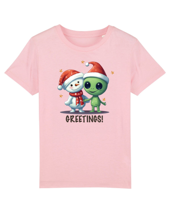 cu extraterestrii de Craciun - Greetings from Outer Christmas Cotton Pink