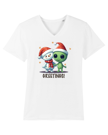 cu extraterestrii de Craciun - Greetings from Outer Christmas White