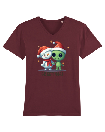 cu extraterestrii de Craciun - Greetings from Outer Christmas Burgundy