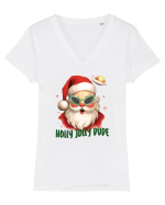 cu extraterestrii de Craciun - Holly jolly dude Tricou mânecă scurtă guler V Damă Evoker
