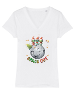 cu extraterestrii de Craciun - Space out Tricou mânecă scurtă guler V Damă Evoker