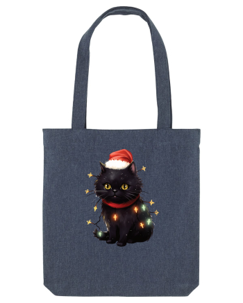 cu pisici de Craciun - Christmas Black Cat Midnight Blue