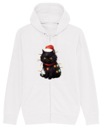 cu pisici de Craciun - Christmas Black Cat Hanorac cu fermoar Unisex Connector