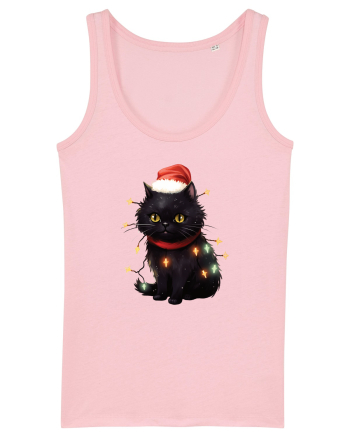 cu pisici de Craciun - Christmas Black Cat Cotton Pink