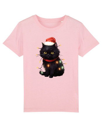 cu pisici de Craciun - Christmas Black Cat Cotton Pink