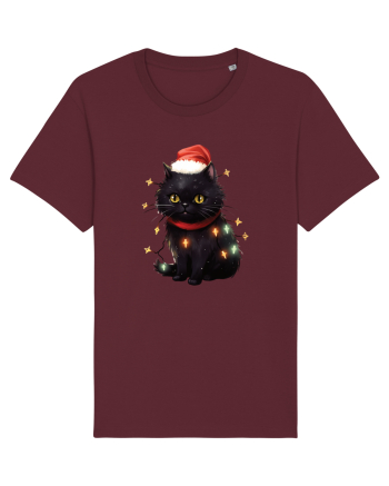 cu pisici de Craciun - Christmas Black Cat Burgundy