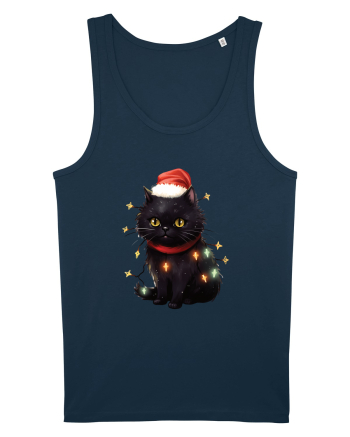 cu pisici de Craciun - Christmas Black Cat Navy