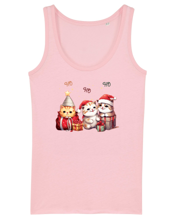 cu pisici de Craciun - Ho ho ho cats Cotton Pink