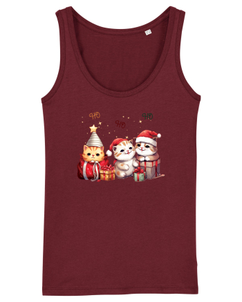 cu pisici de Craciun - Ho ho ho cats Burgundy