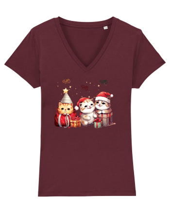 cu pisici de Craciun - Ho ho ho cats Burgundy