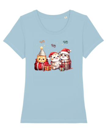 cu pisici de Craciun - Ho ho ho cats Sky Blue