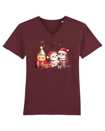 cu pisici de Craciun - Ho ho ho cats Burgundy