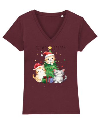 cu pisici de Craciun - Meowy catmas Burgundy