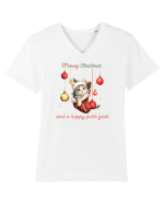 cu pisici de Craciun - Meowy Christmas and a happy purr year Tricou mânecă scurtă guler V Bărbat Presenter