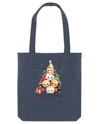 cu pisici de Craciun - Meowy Christmas Tree Midnight Blue