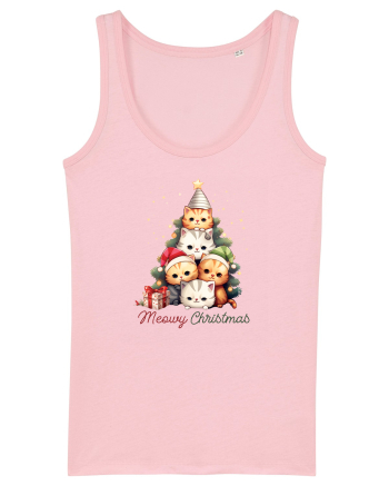 cu pisici de Craciun - Meowy Christmas Tree Cotton Pink