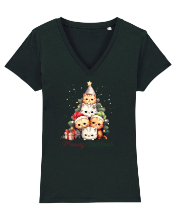 cu pisici de Craciun - Meowy Christmas Tree Black