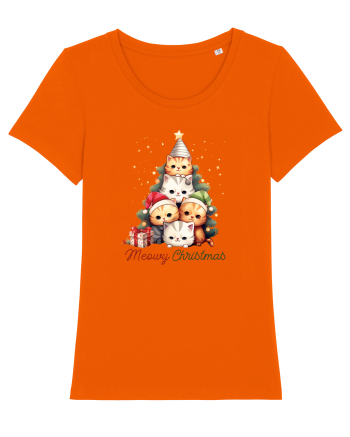 cu pisici de Craciun - Meowy Christmas Tree Bright Orange